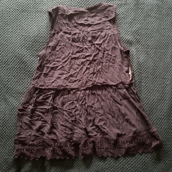 Large Knox Rose Purple Tank Blouse Boho Crochet - Picture 5 of 6
